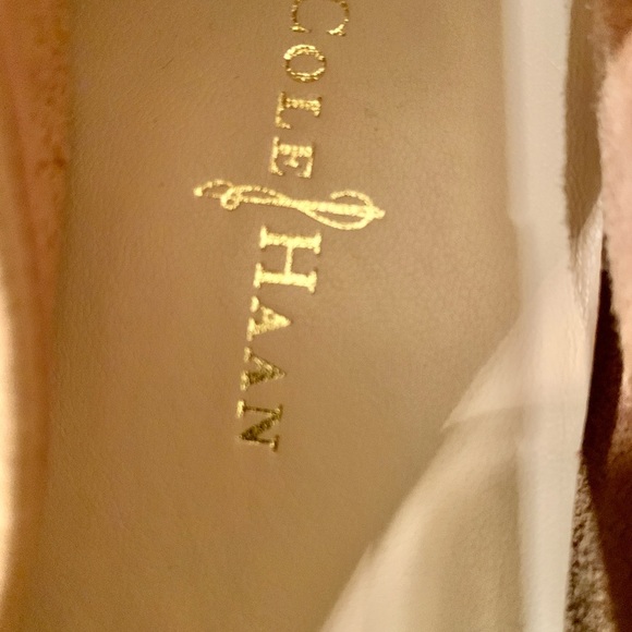 Cole Haan Air Monica Ballet Flats Cap Toe Patent Tan Leather Bow D41662 Wms 8 - Picture 6 of 6